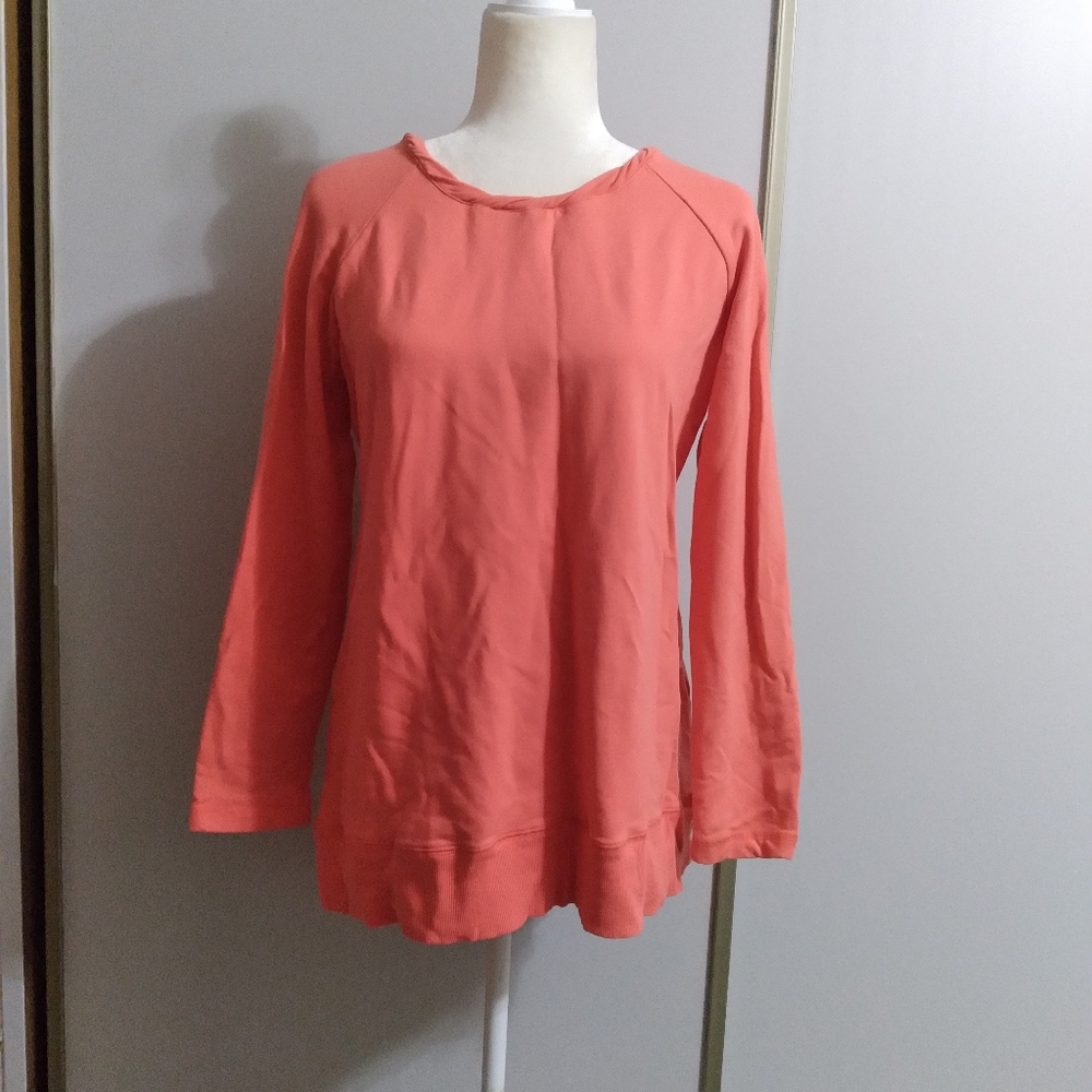 Soft Surroundings Small Coral Casual Comfort Hi/Lo Sweater Sweatshirt
